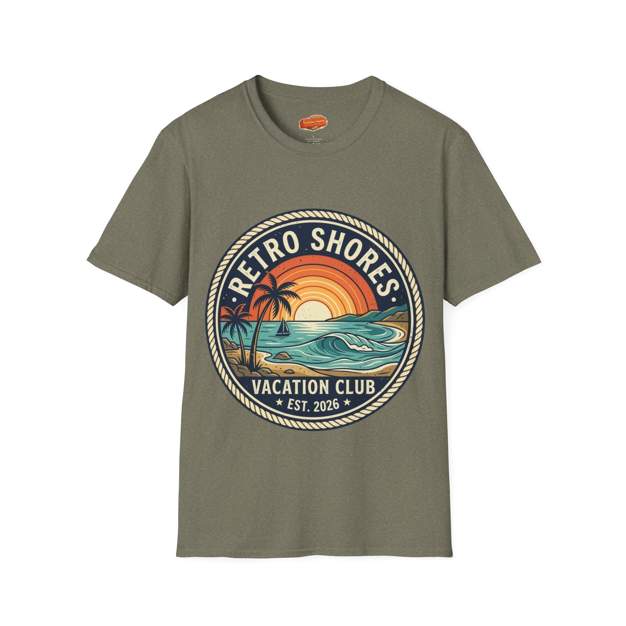 Retro Shores Vacation Club T-Shirt — Vintage Wave Badge