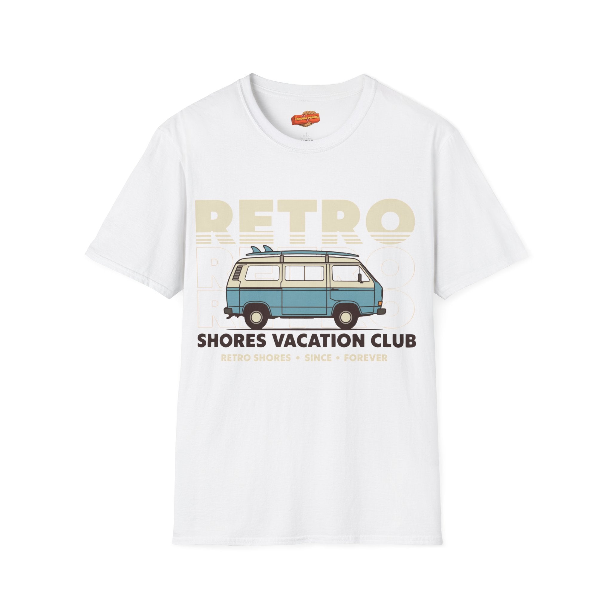 Retro Shores Vacation Club T-Shirt — Vintage Road Trip Van