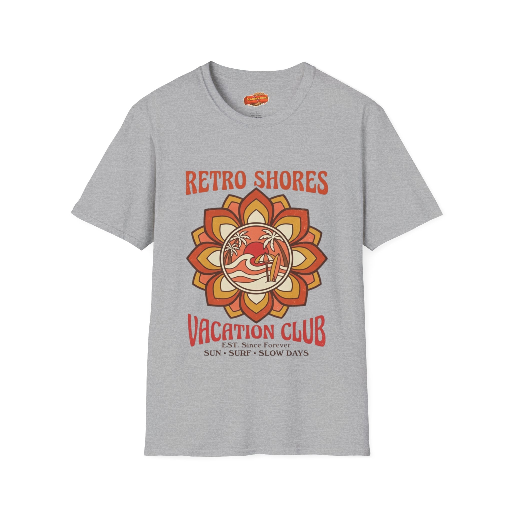 Retro Shores Vacation Club T-Shirt—Vintage Flower