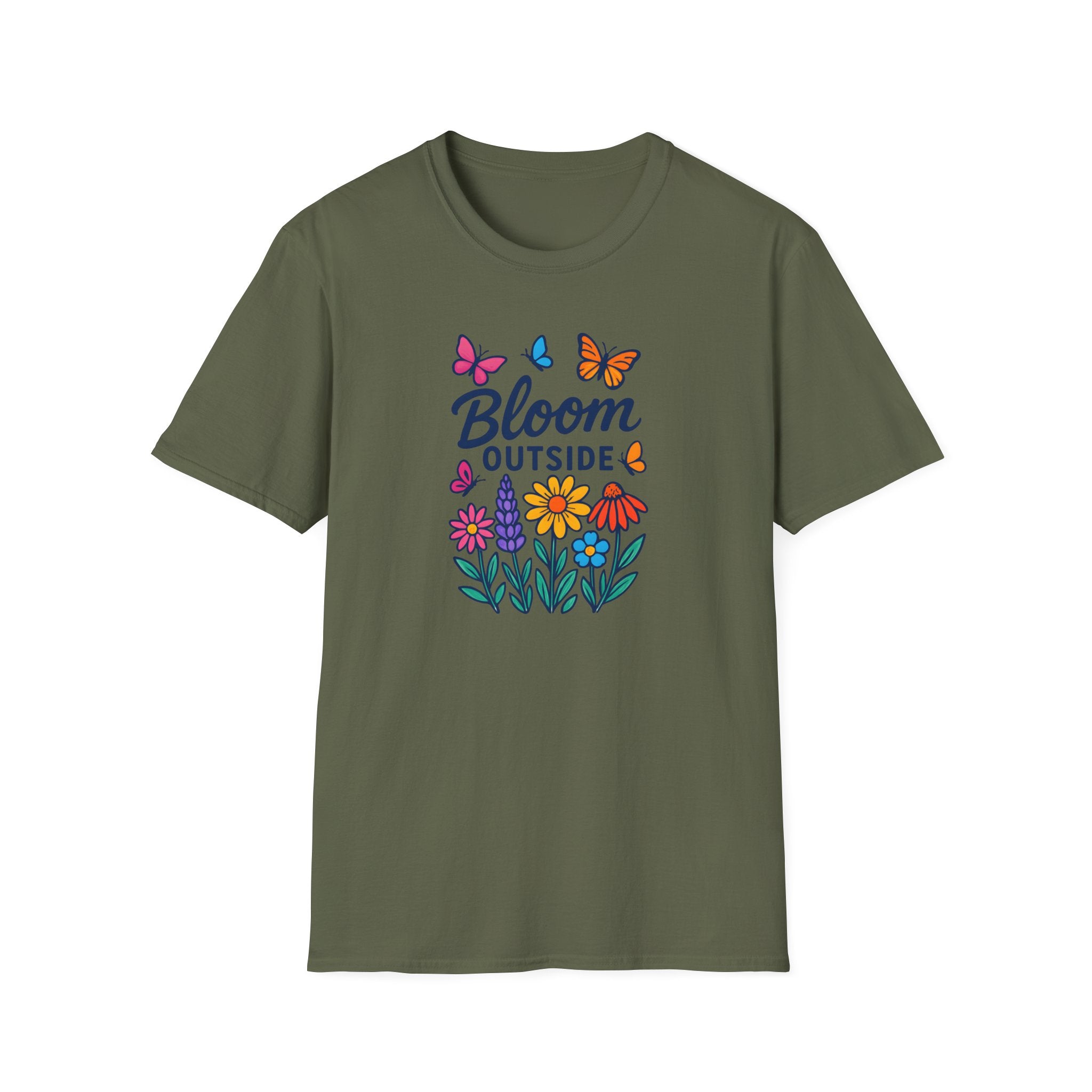 Bloom Outside T-Shirt — Floral Butterflies Spring Garden