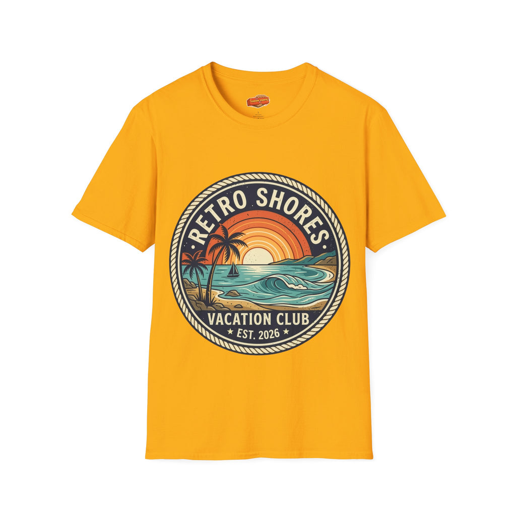 Retro Shores Vacation Club T-Shirt — Vintage Wave Badge