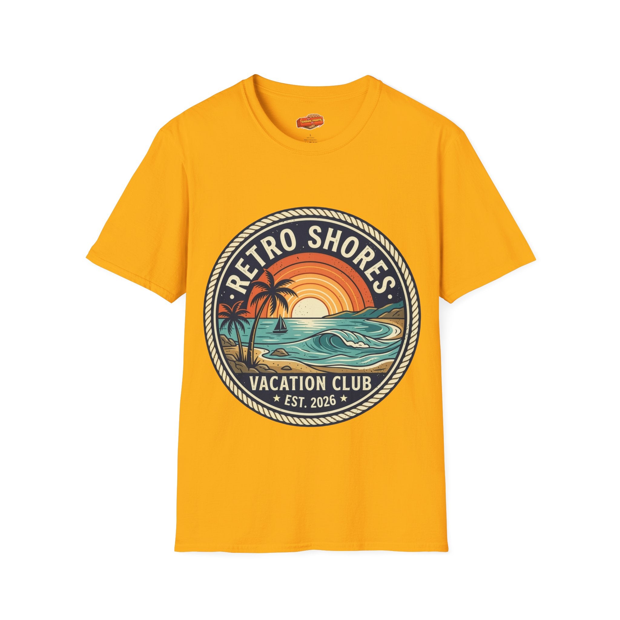 Retro Shores Vacation Club T-Shirt — Vintage Wave Badge