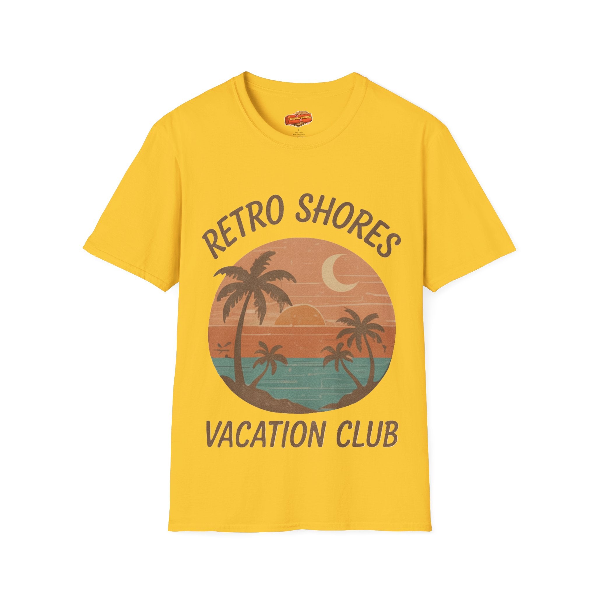 Retro Shores Vacation Club T-Shirt —Vintage Moonrise Palm