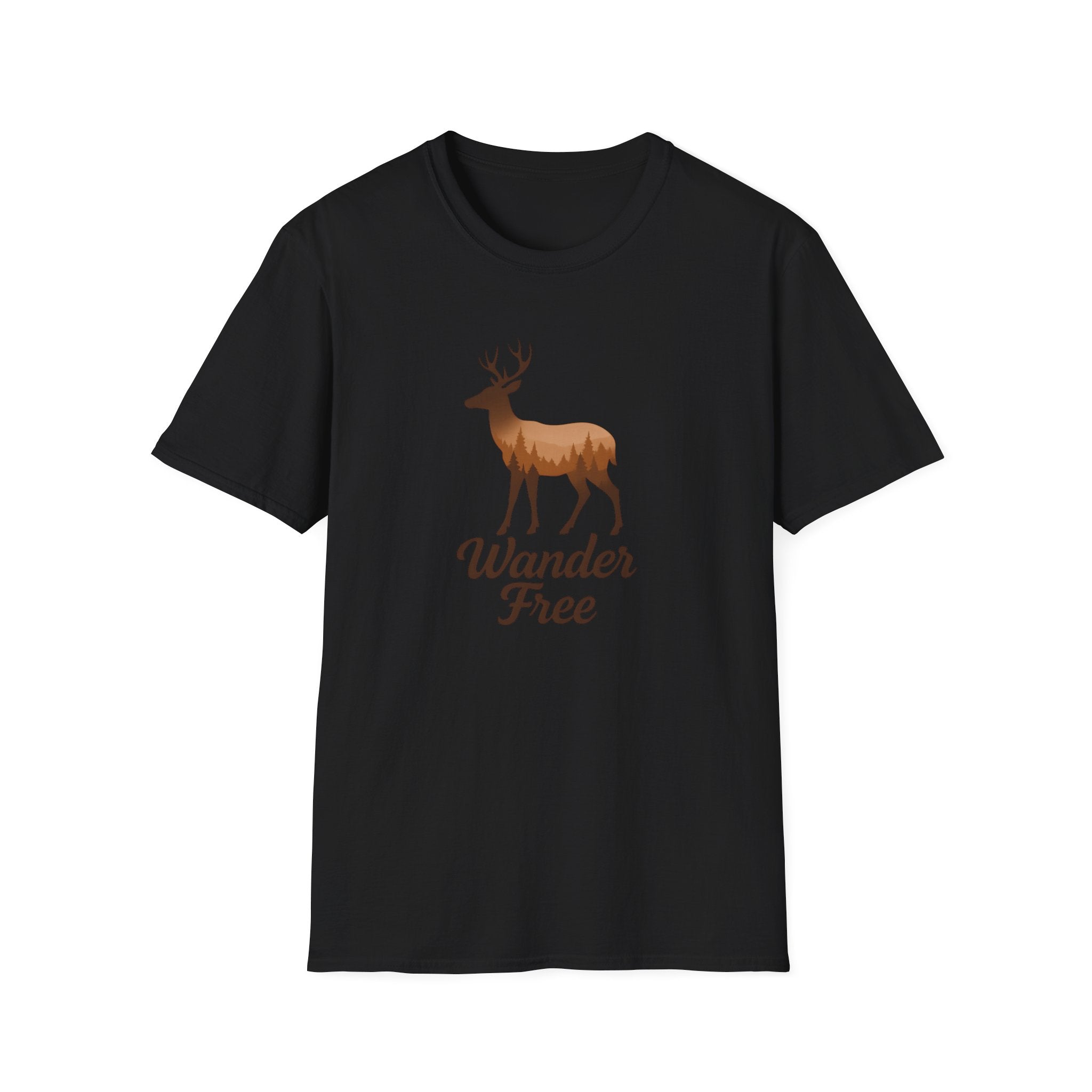 Wander Free Deer T-Shirt — Nature-Inspired Outdoor Graphic
