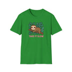 Sloth T-Shirt — Cute "Take It Slow" Relaxed Graphic