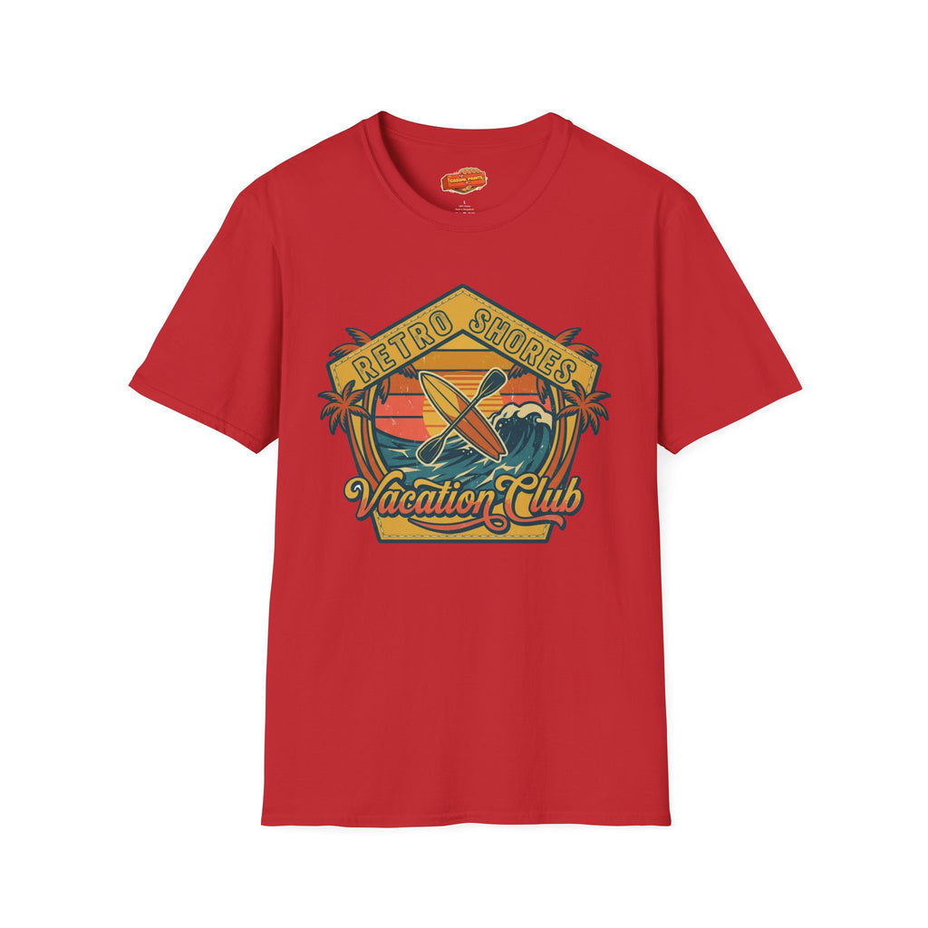 Retro Shores Surf T-Shirt — "Vacation Club" Vintage Beach Graphic