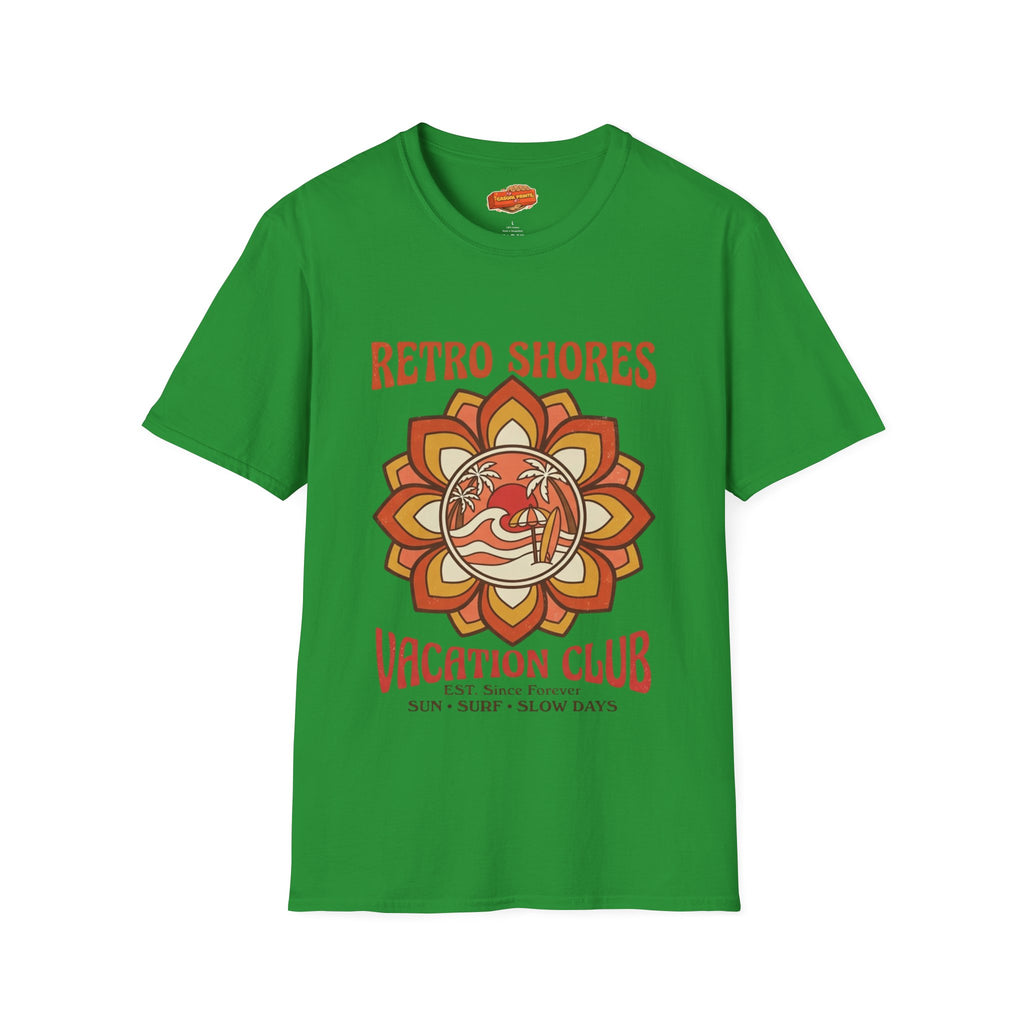 Retro Shores Vacation Club T-Shirt—Vintage Flower