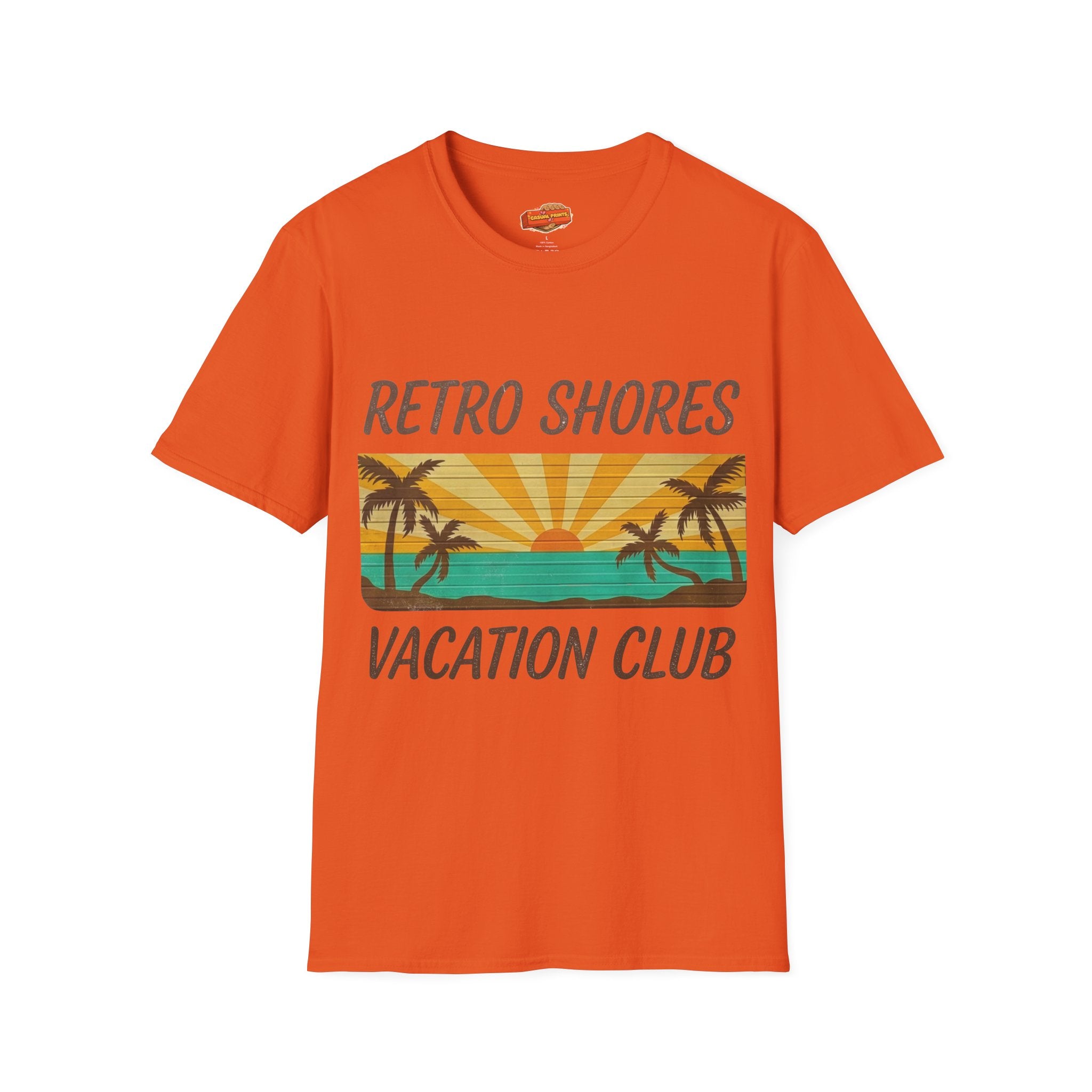 Retro Shores Vacation Club T-Shirt — Vintage Sunset Palms