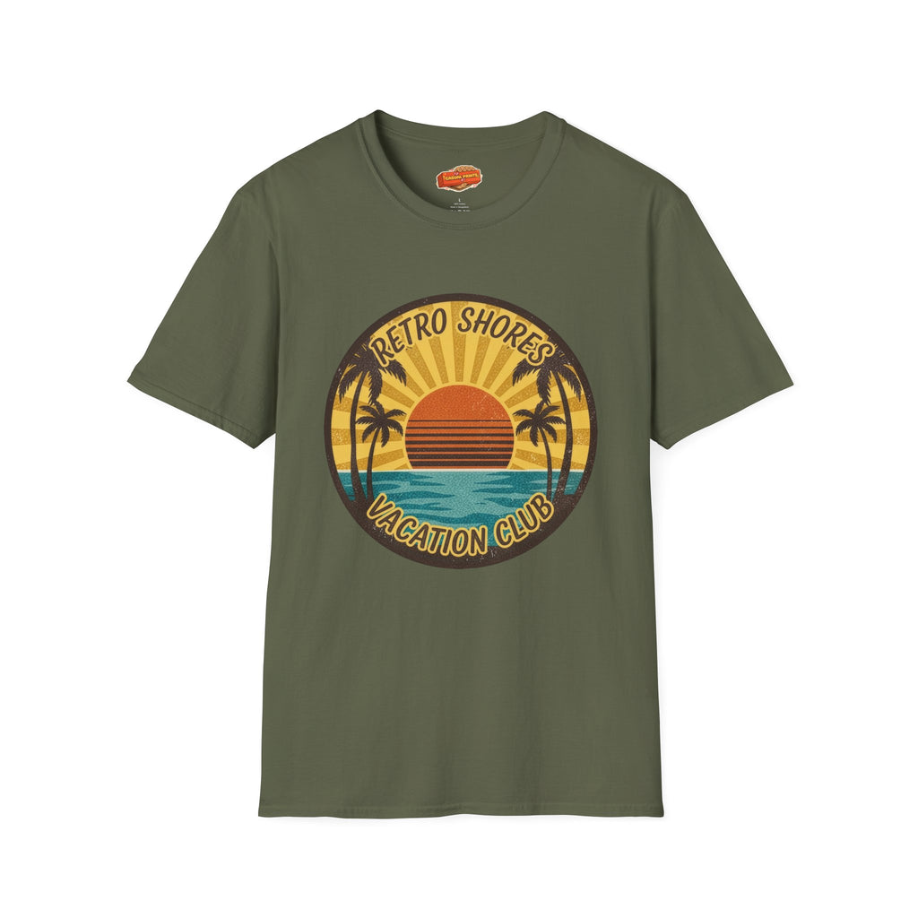 Retro Shores Vacation Club T-Shirt —Sun's Out, Vibes Locked In