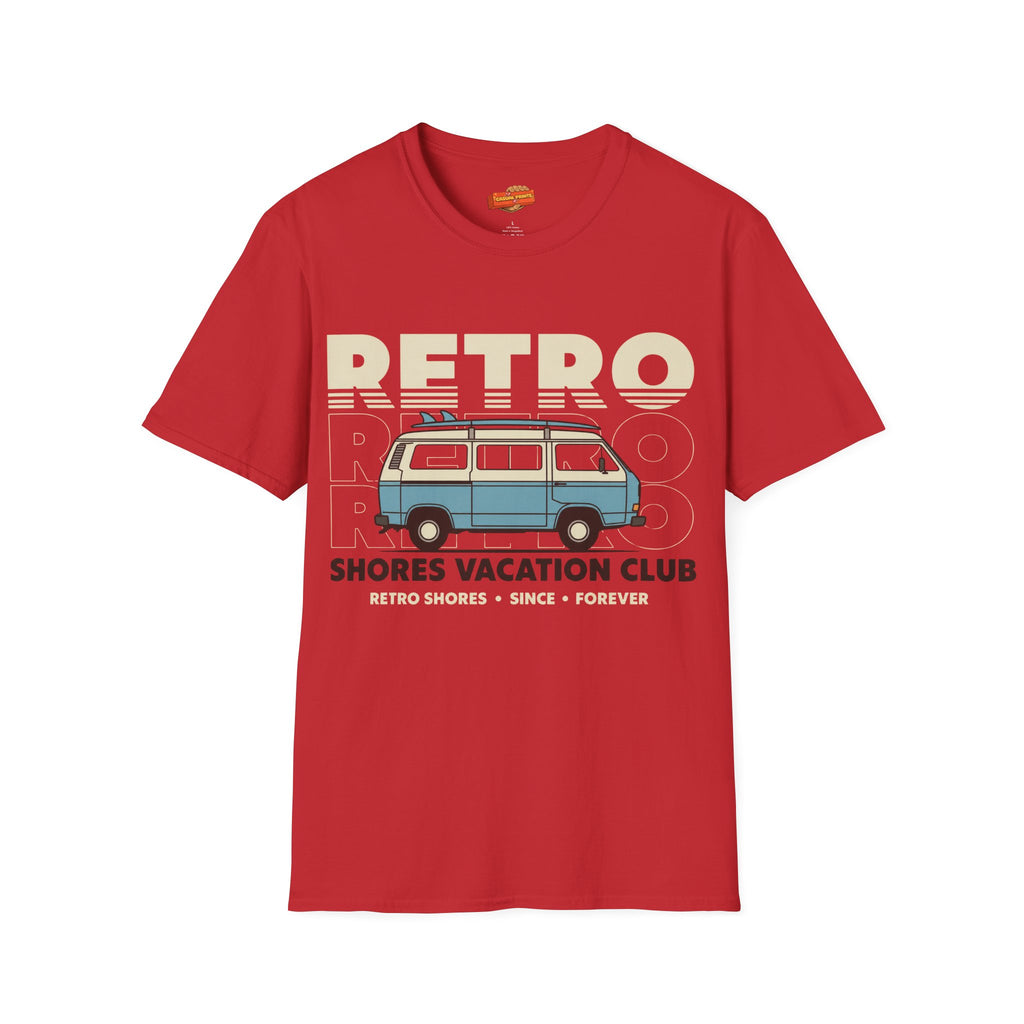 Retro Shores Vacation Club T-Shirt — Vintage Road Trip Van