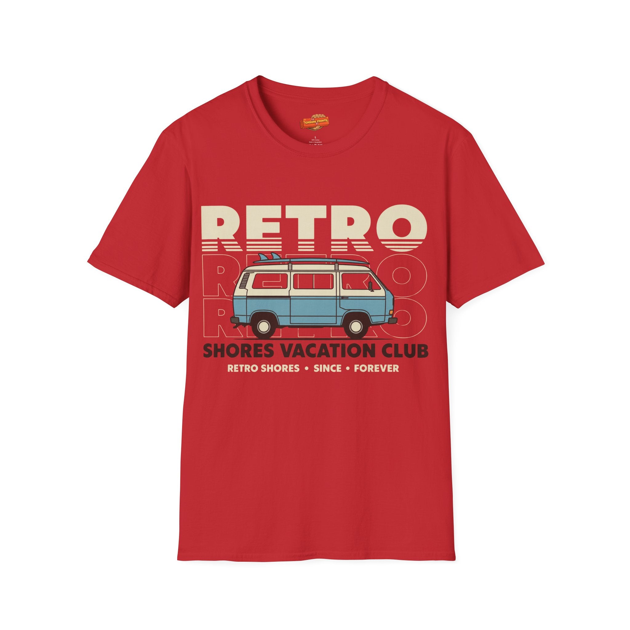 Retro Shores Vacation Club T-Shirt — Vintage Road Trip Van
