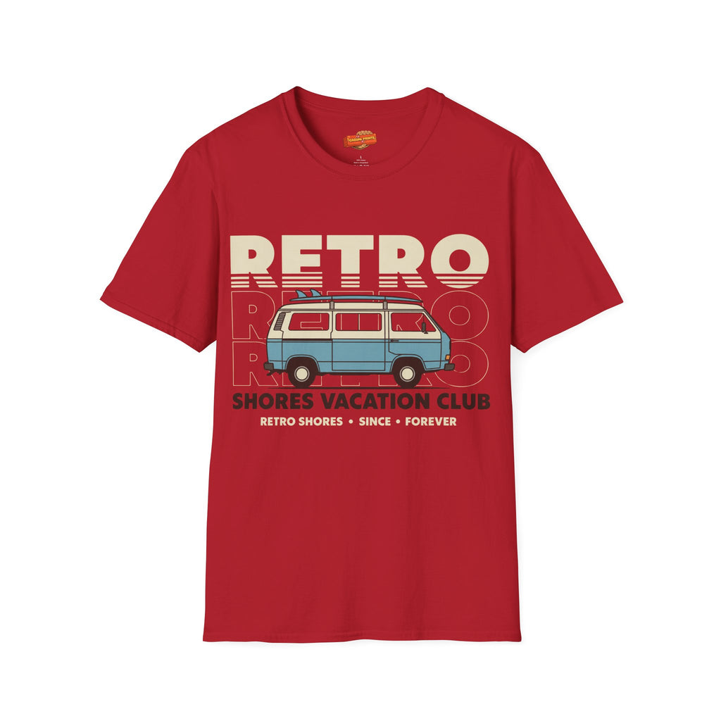Retro Shores Vacation Club T-Shirt — Vintage Road Trip Van