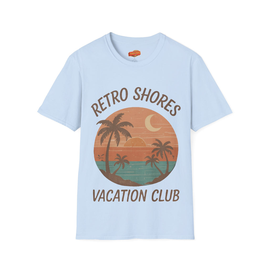 Retro Shores Vacation Club T-Shirt —Vintage Moonrise Palm