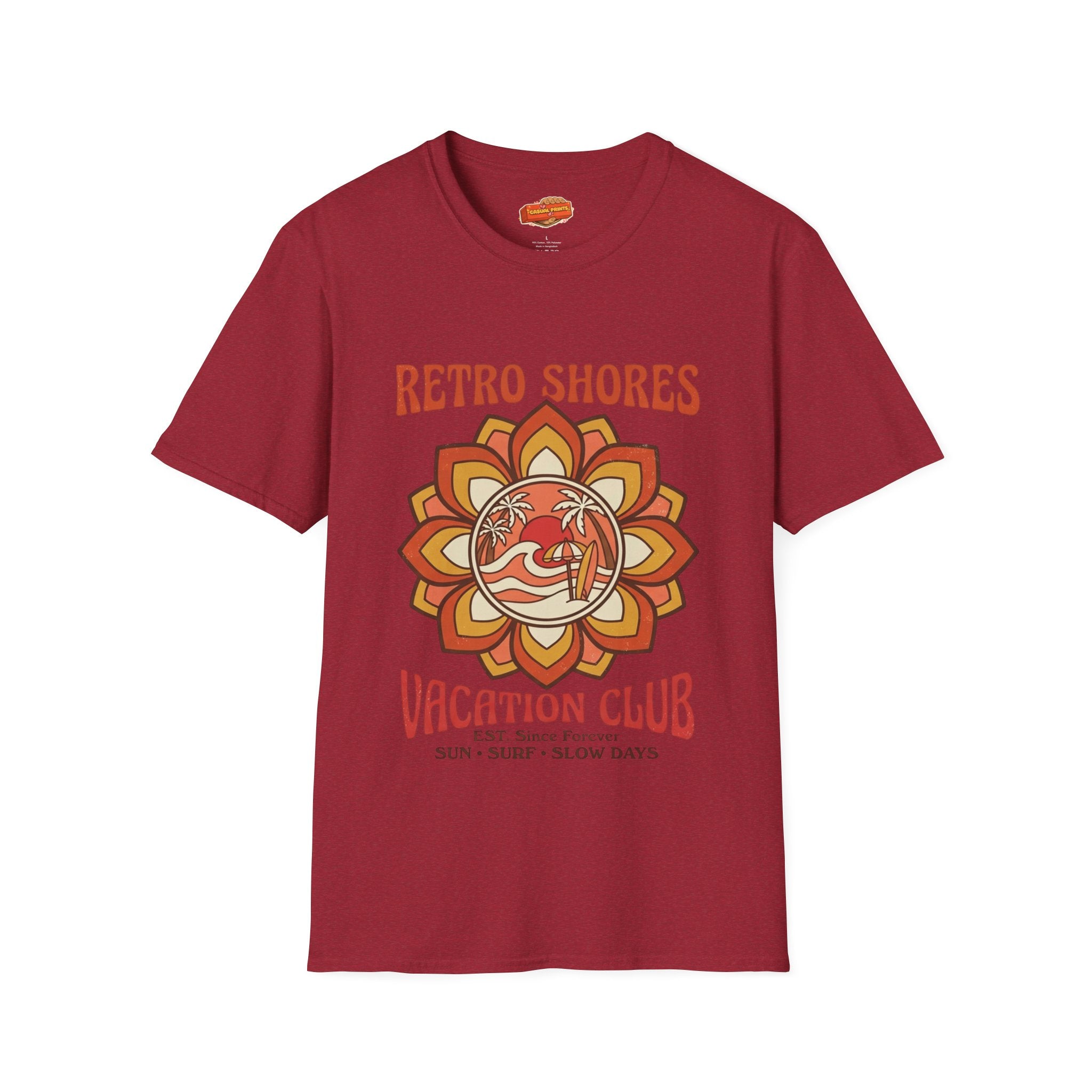 Retro Shores Vacation Club T-Shirt—Vintage Flower