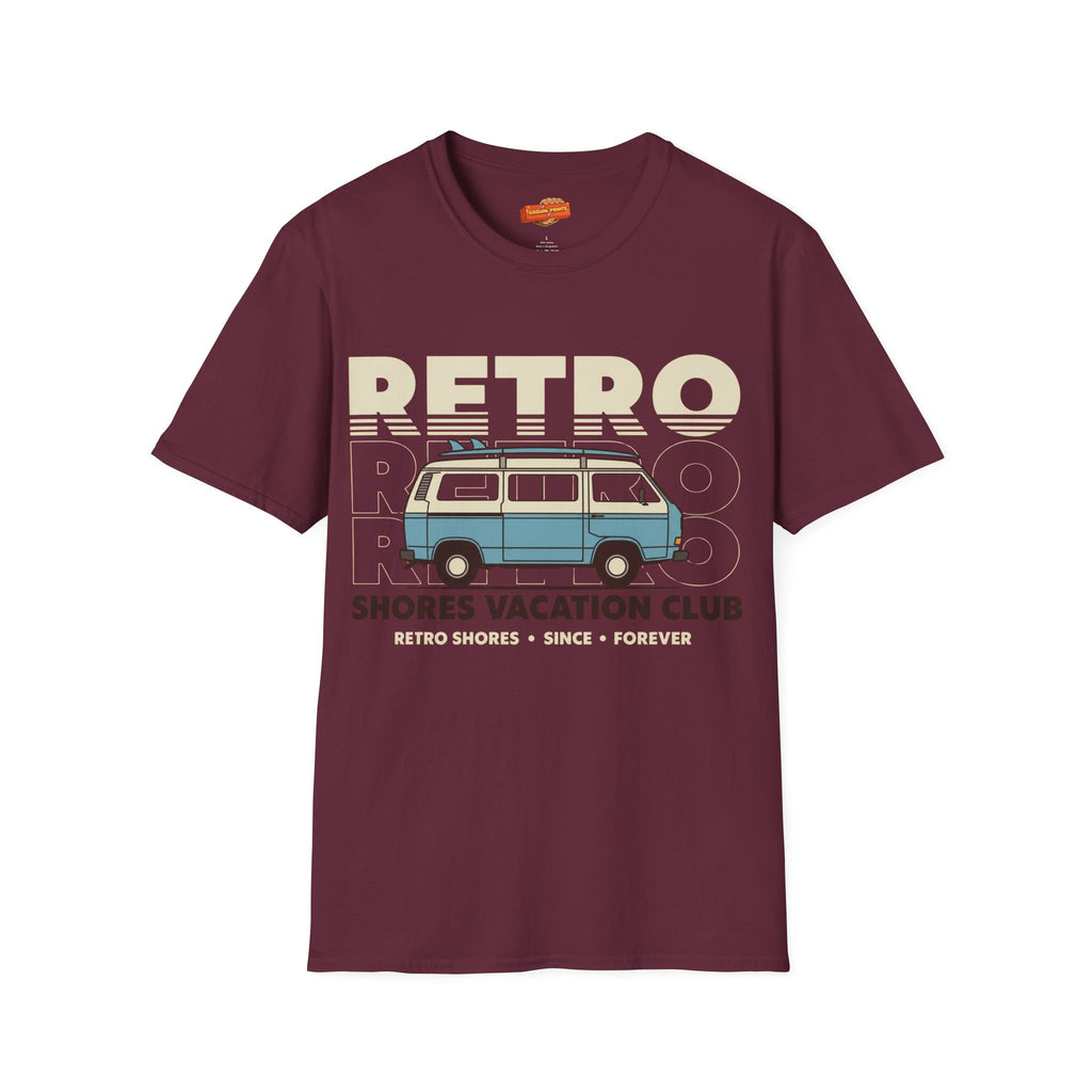 Retro Shores Vacation Club T-Shirt — Vintage Road Trip Van