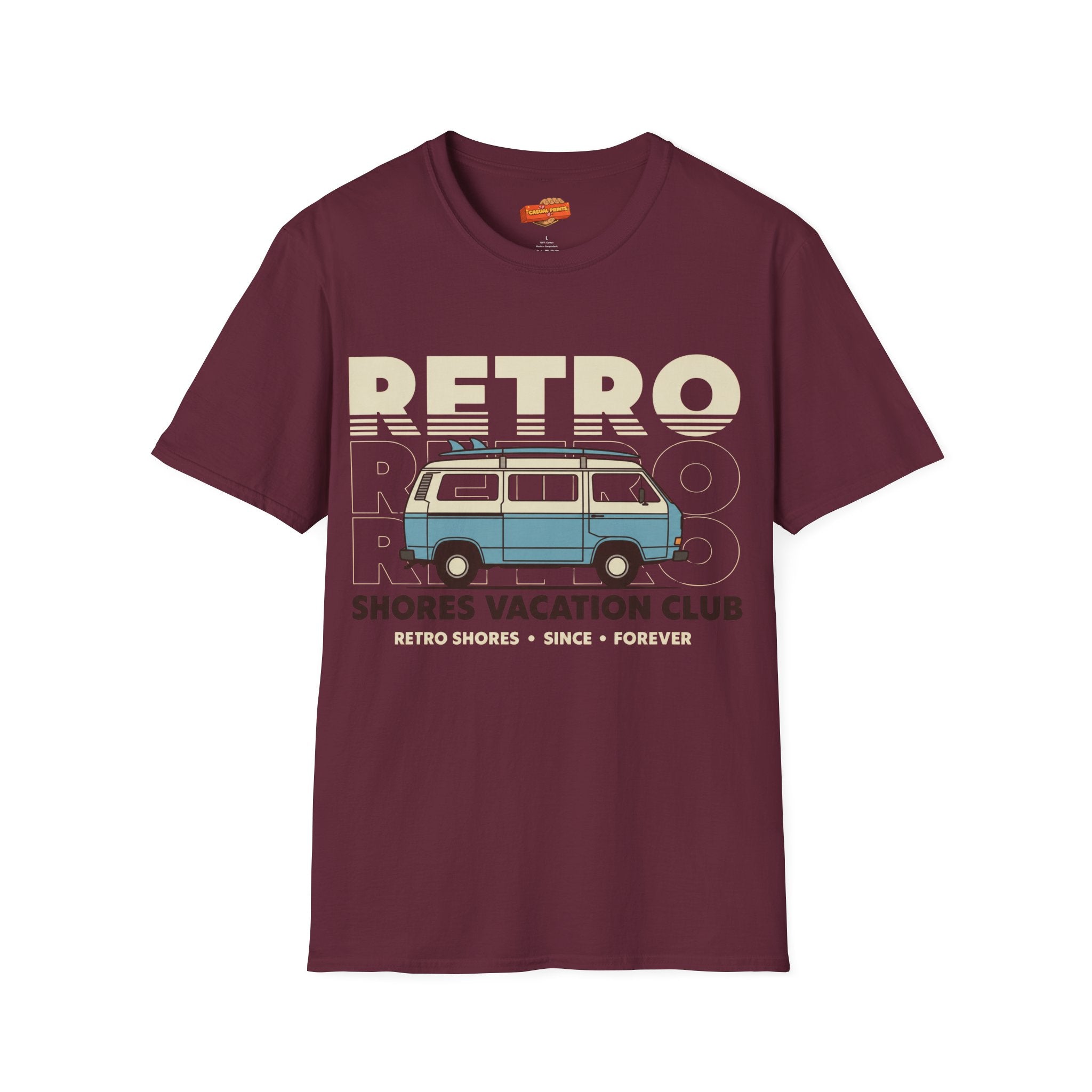 Retro Shores Vacation Club T-Shirt — Vintage Road Trip Van
