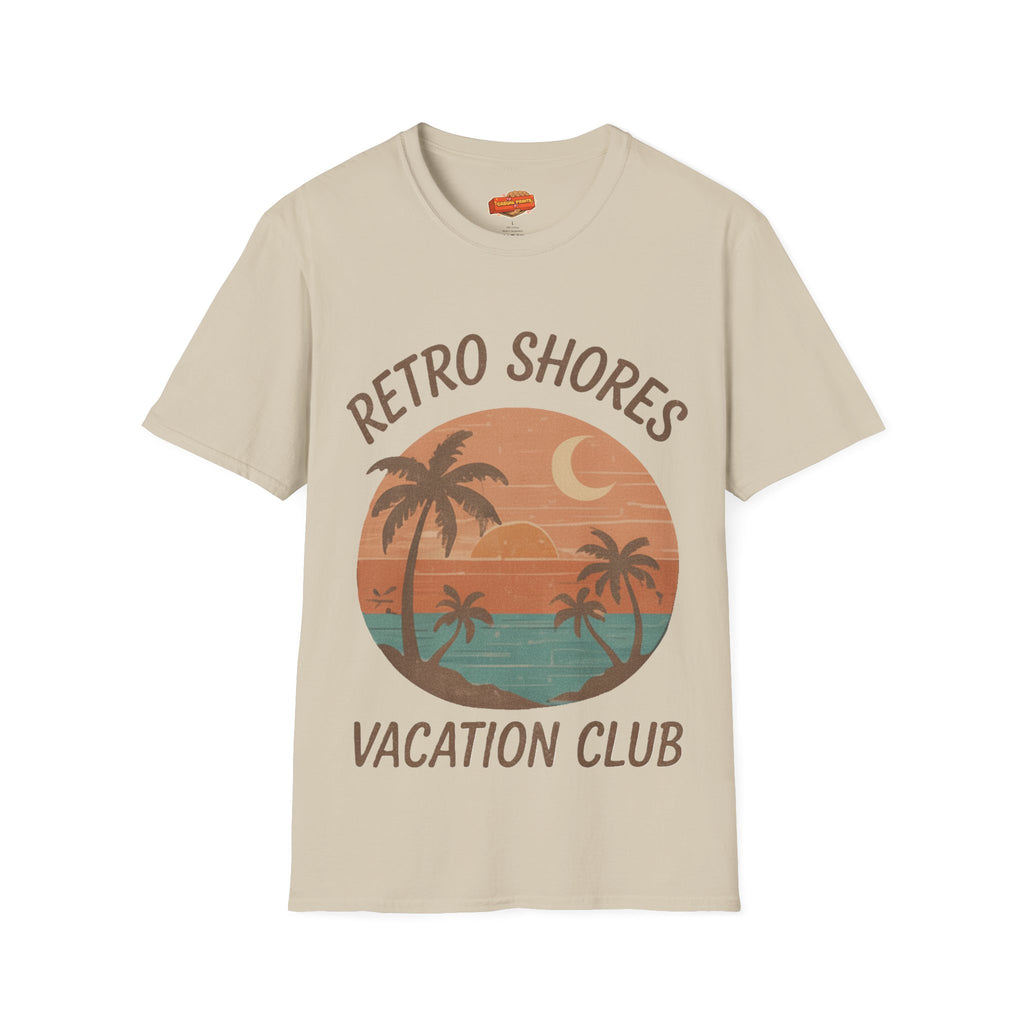 Retro Shores Vacation Club T-Shirt —Vintage Moonrise Palm