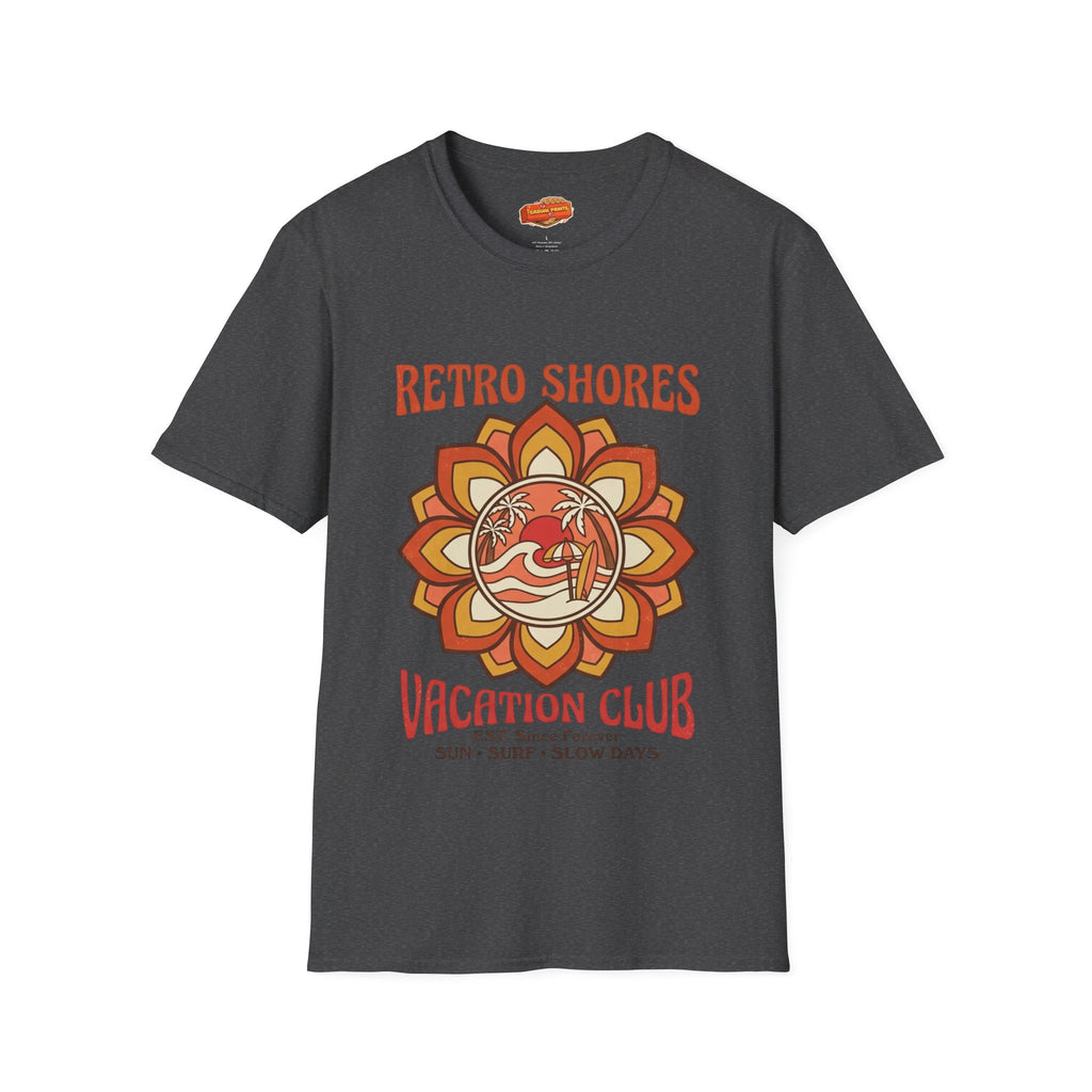 Retro Shores Vacation Club T-Shirt—Vintage Flower