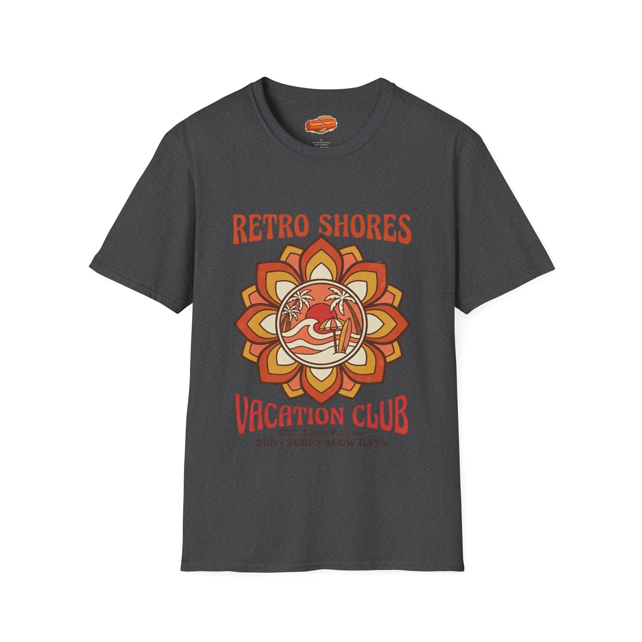 Retro Shores Vacation Club T-Shirt—Vintage Flower
