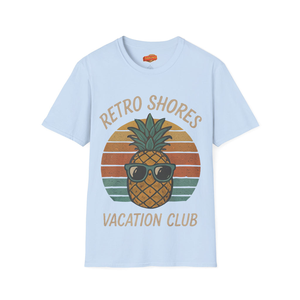 Retro Shores Vacation Club T-Shirt — Vintage Pineapple Beach