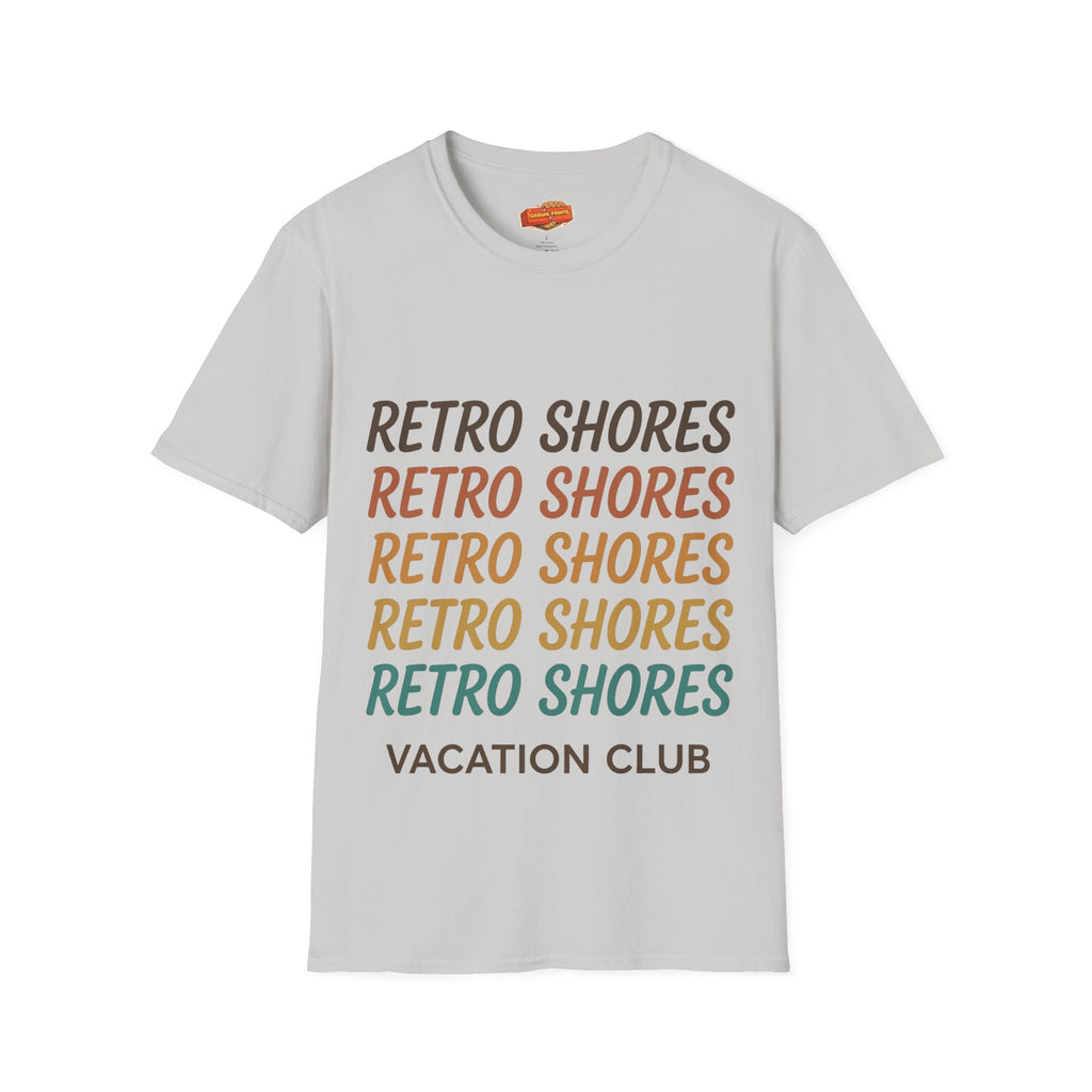 Retro Shores Vacation Club T-Shirt — Vintage Retro Graphic