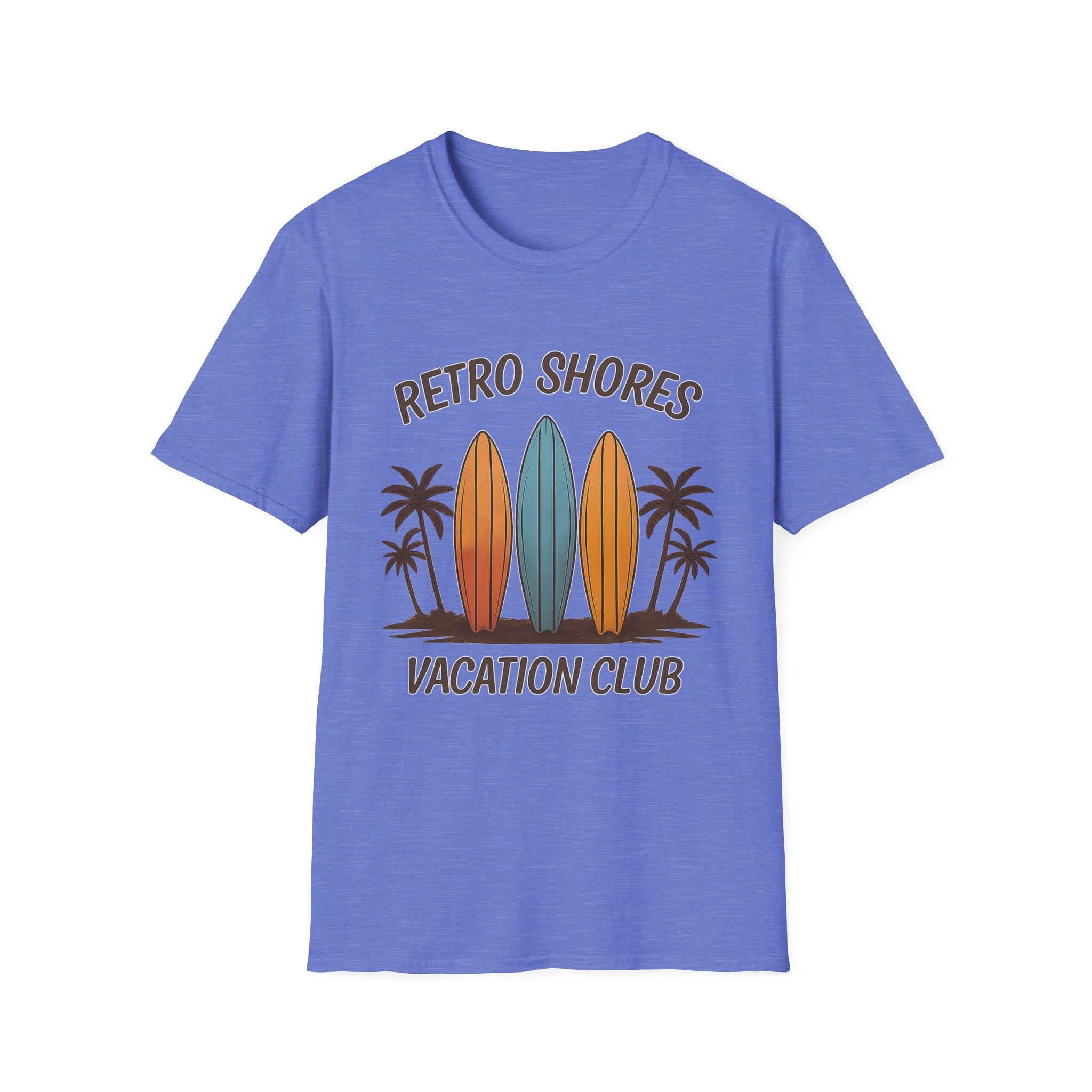 Retro Shores Vacation Club T-Shirt — Vintage Surfboard