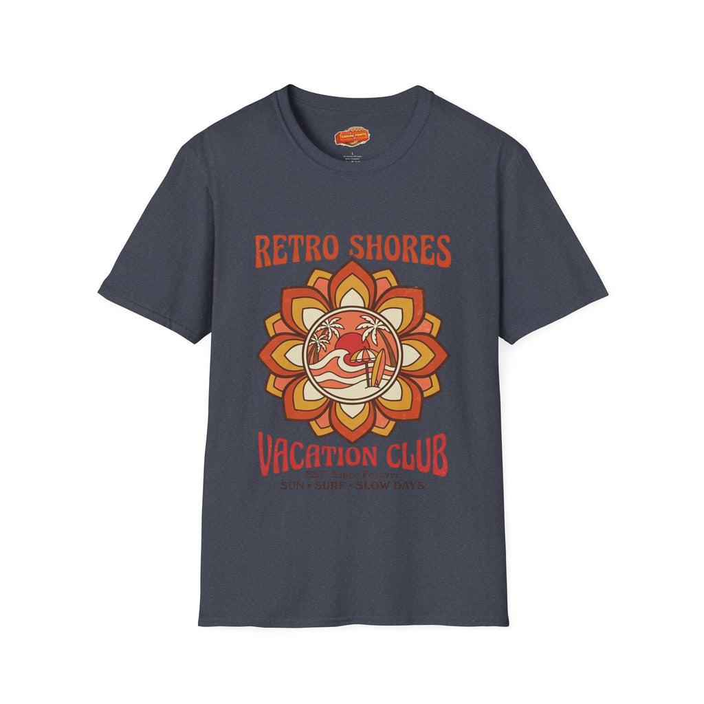 Retro Shores Vacation Club T-Shirt—Vintage Flower