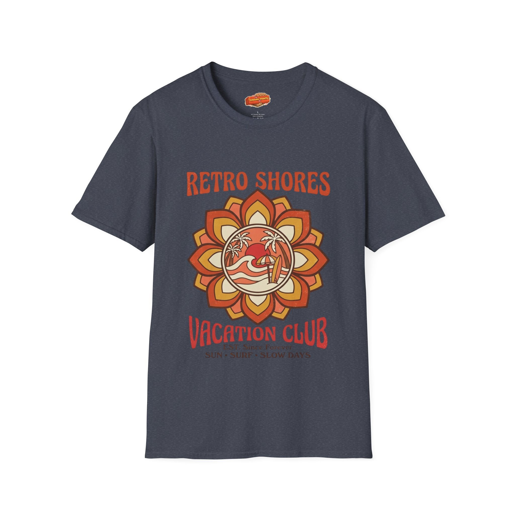 Retro Shores Vacation Club T-Shirt—Vintage Flower