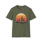 Sunset Mountain T-Shirt — Retro Forest Graphic
