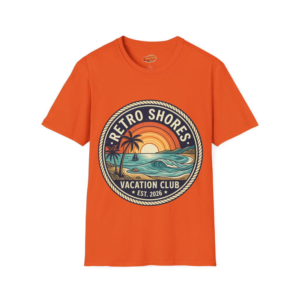Retro Shores Vacation Club T-Shirt — Vintage Wave Badge