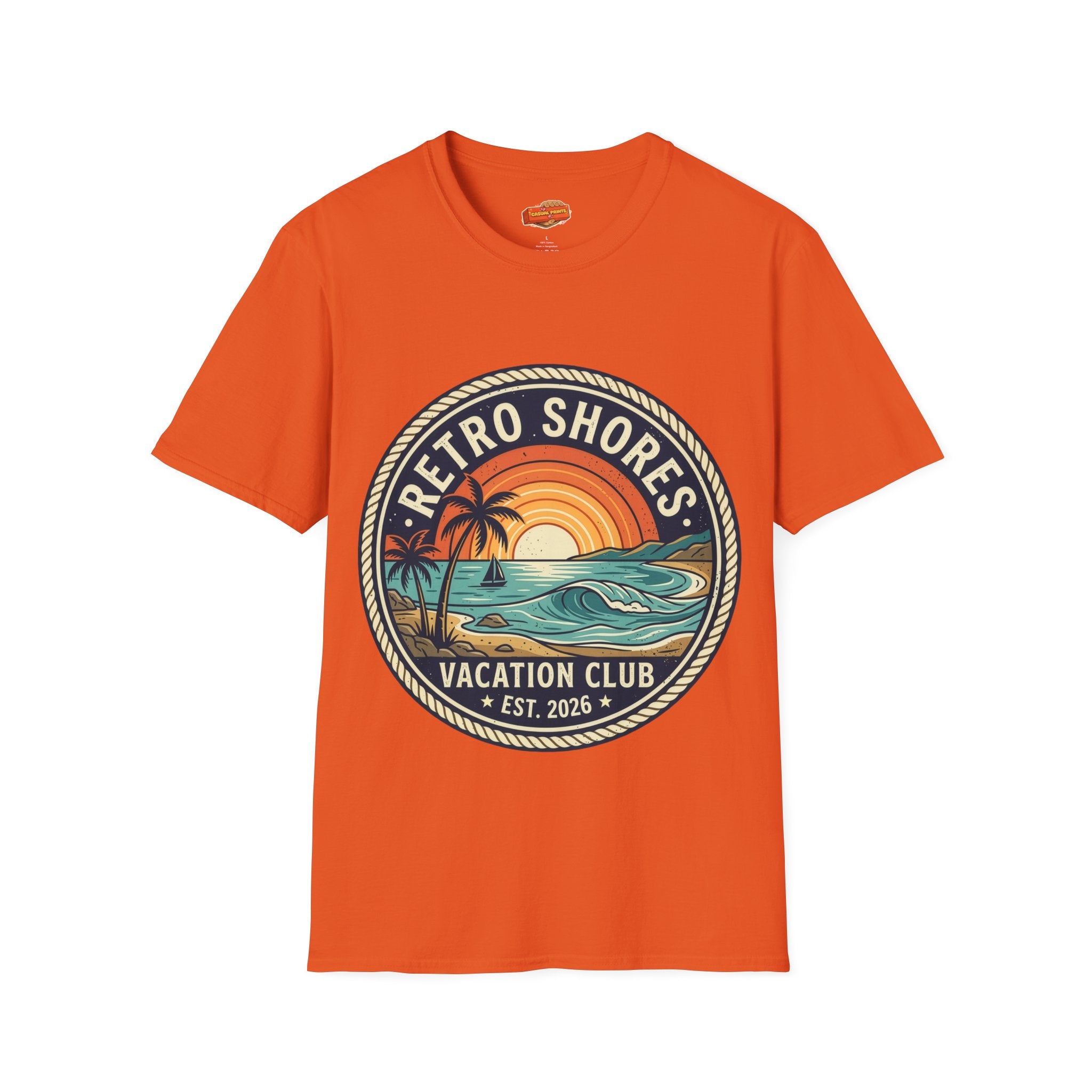 Retro Shores Vacation Club T-Shirt — Vintage Wave Badge