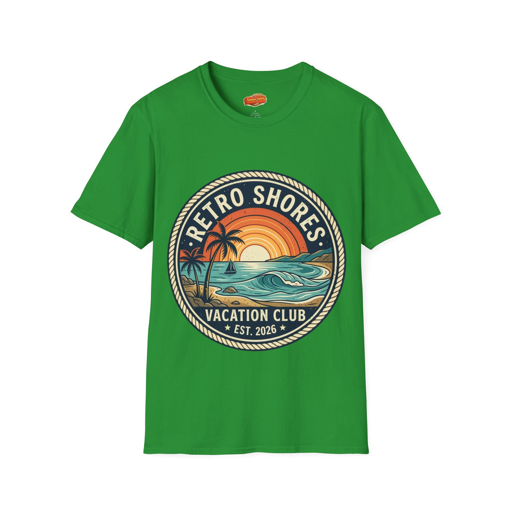 Retro Shores Vacation Club T-Shirt — Vintage Wave Badge