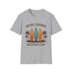 Retro Shores Vacation Club T-Shirt — Vintage Surfboard