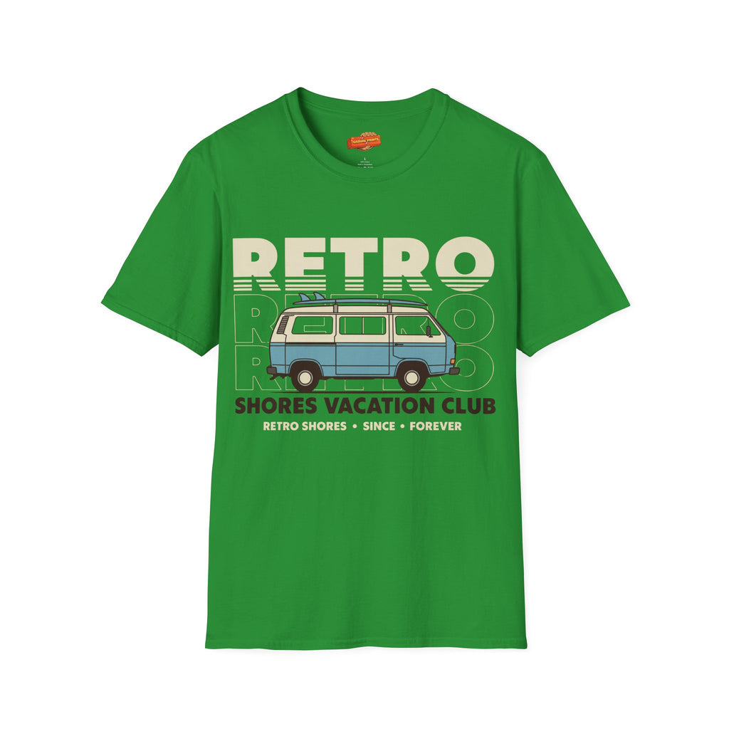 Retro Shores Vacation Club T-Shirt — Vintage Road Trip Van