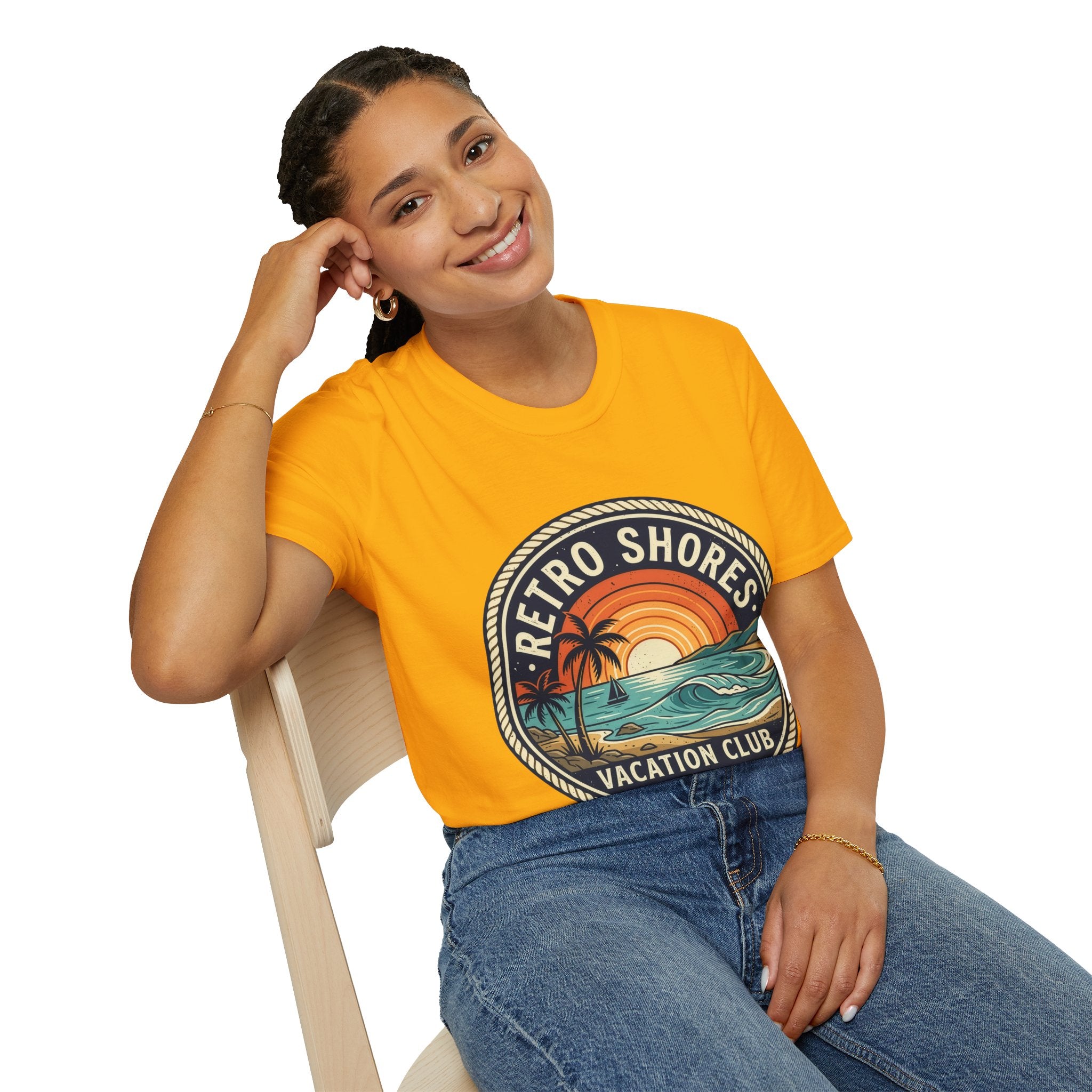 Retro Shores Vacation Club T-Shirt — Vintage Wave Badge