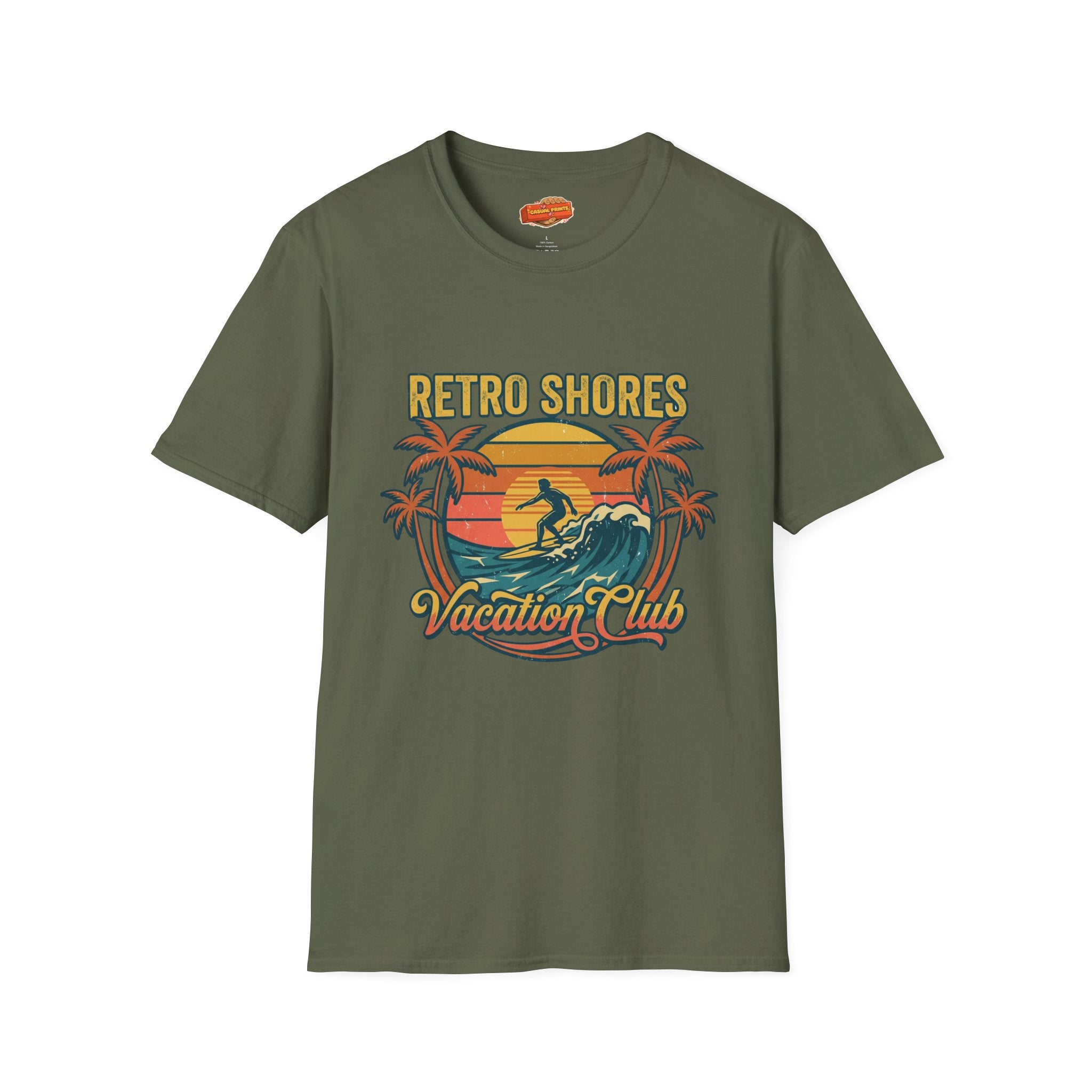 Retro Shores Vacation Club T-Shirt — Vintage Surf Badge