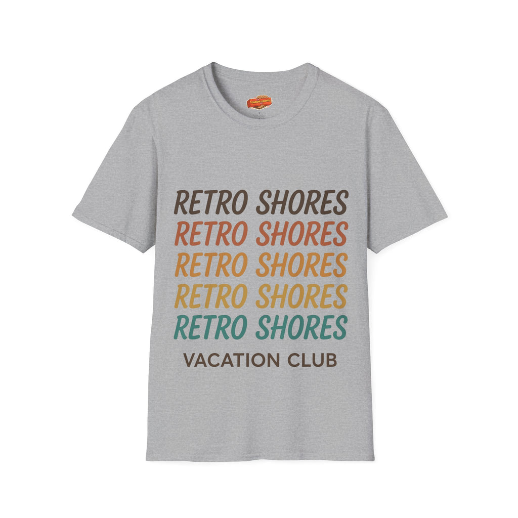 Retro Shores Vacation Club T-Shirt — Vintage Retro Graphic