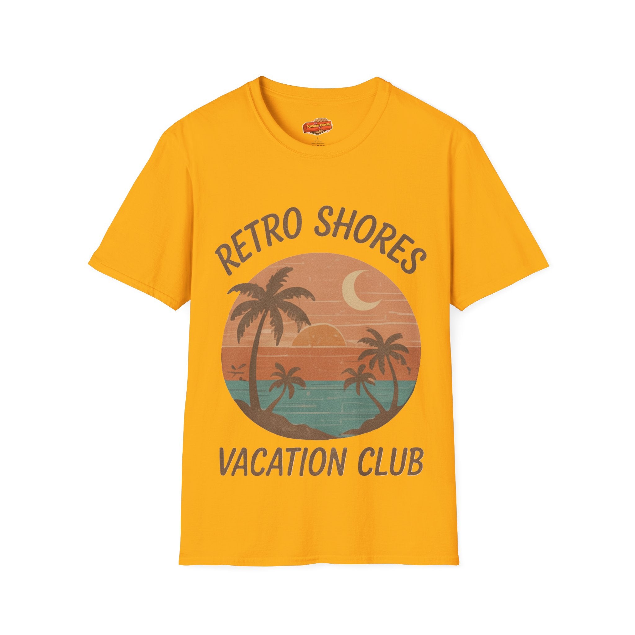 Retro Shores Vacation Club T-Shirt —Vintage Moonrise Palm