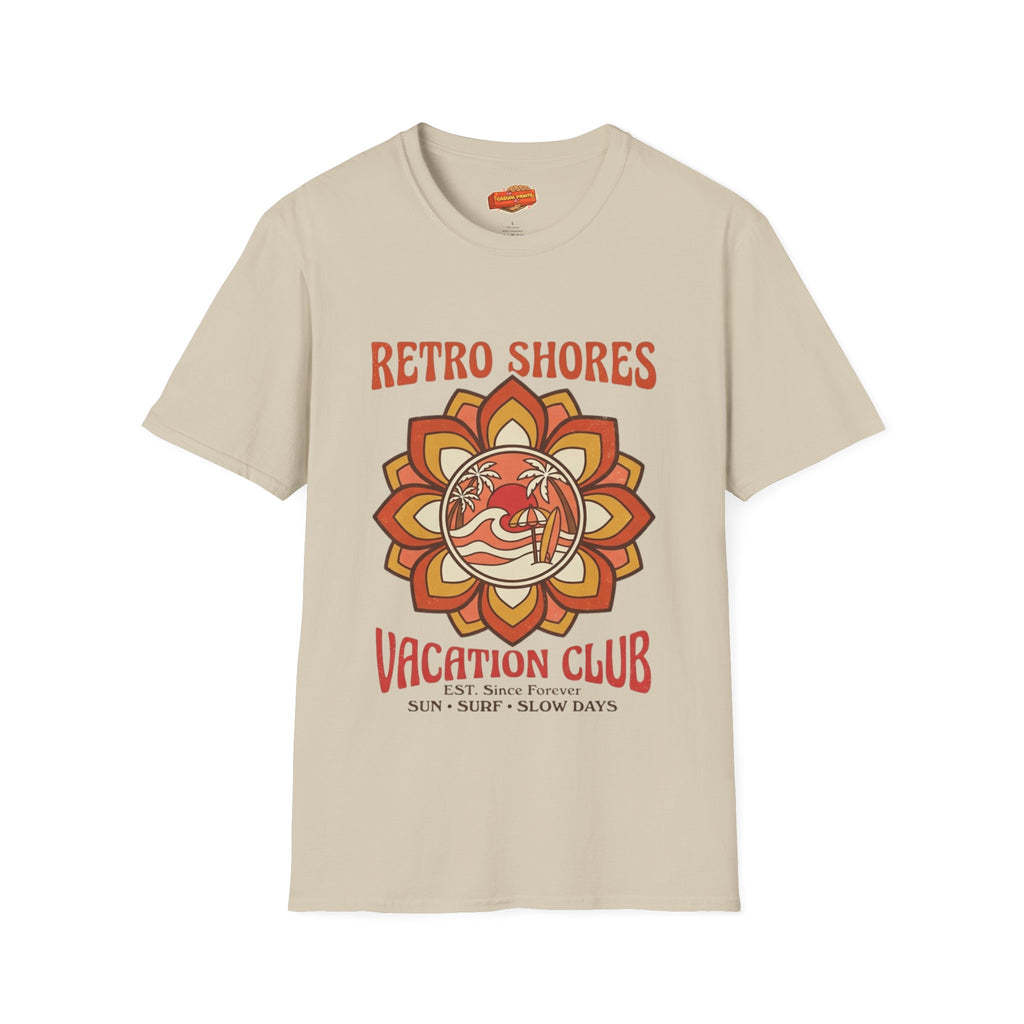 Retro Shores Vacation Club T-Shirt—Vintage Flower