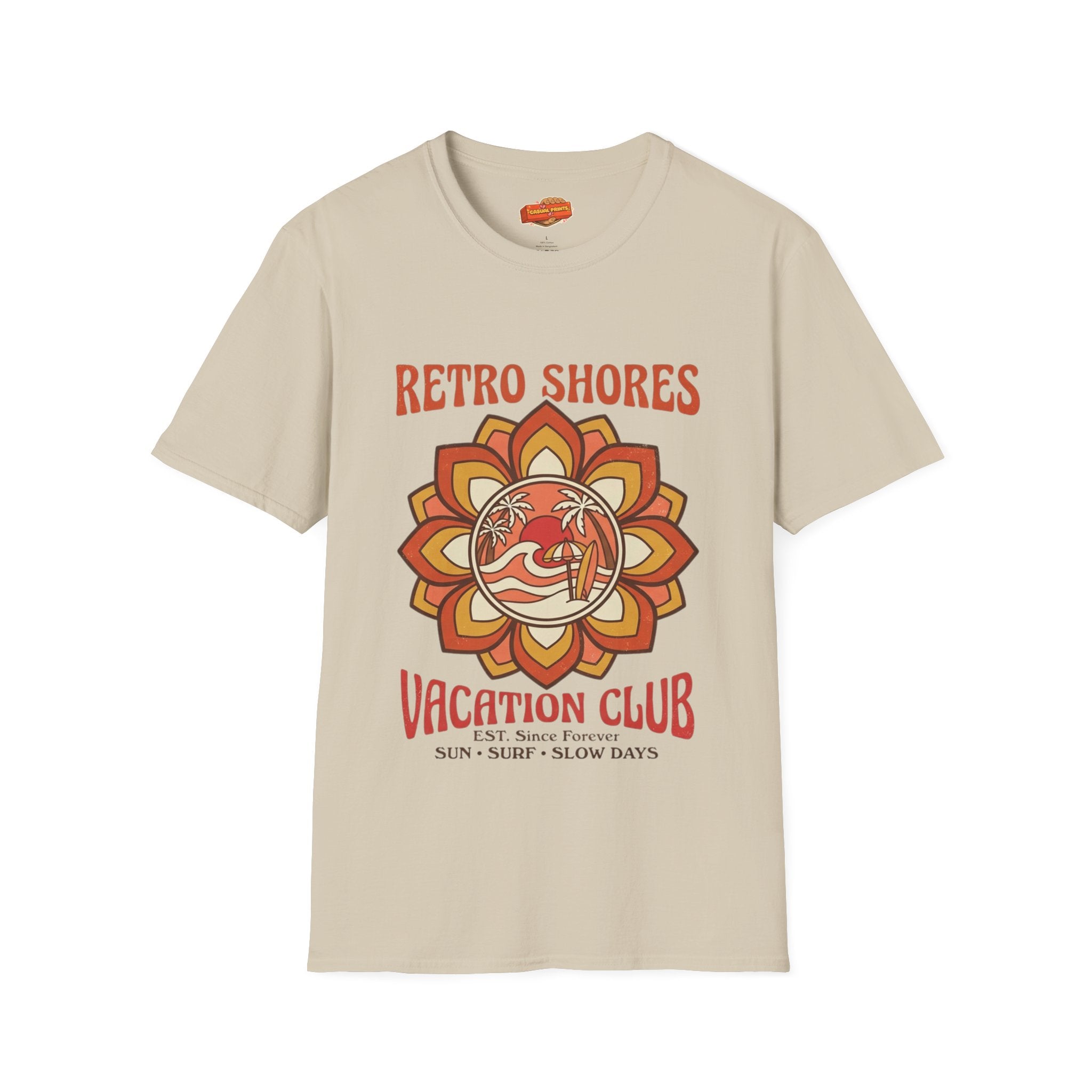 Retro Shores Vacation Club T-Shirt—Vintage Flower