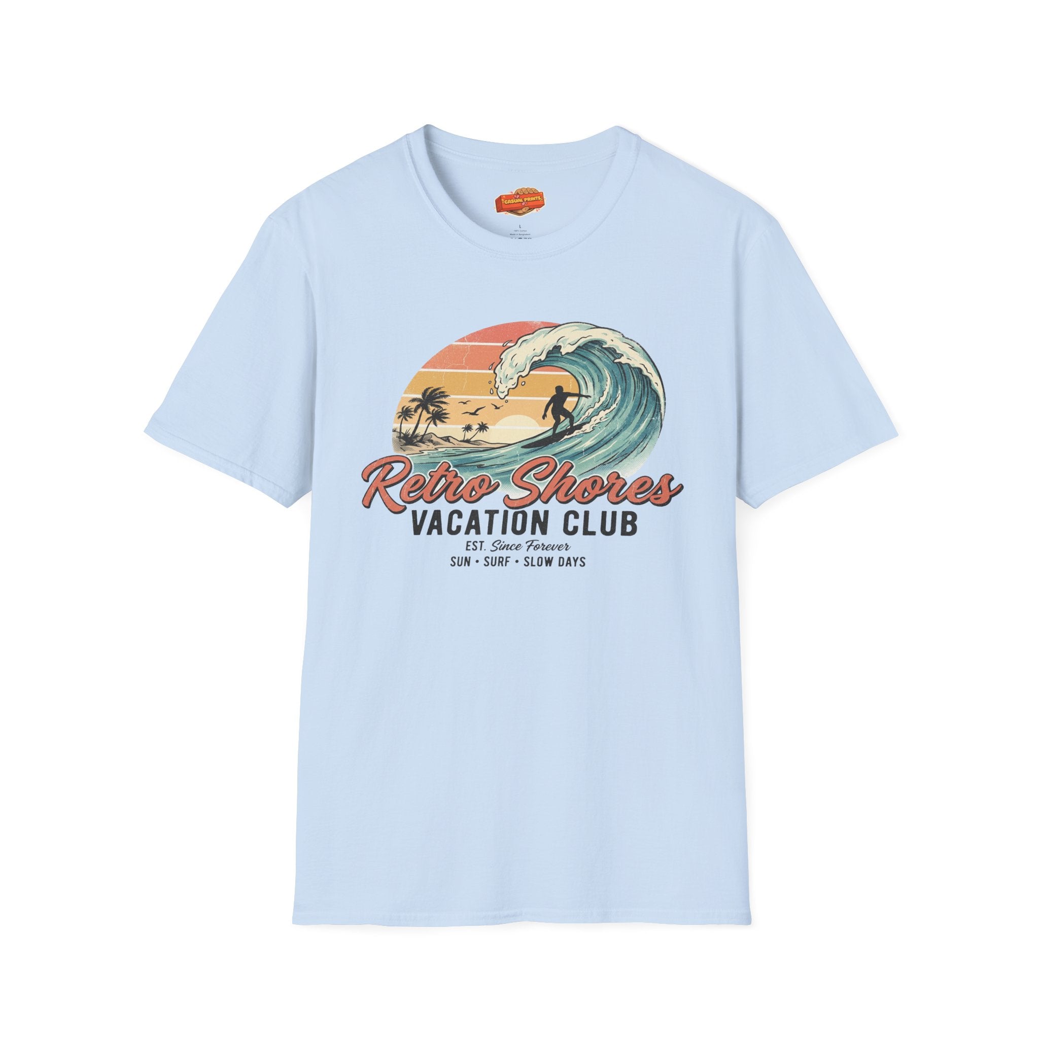 Retro Shores Vacation Club T-Shirt—Surfer Since Forever