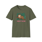 Sloth T-Shirt — Cute "Take It Slow" Relaxed Graphic