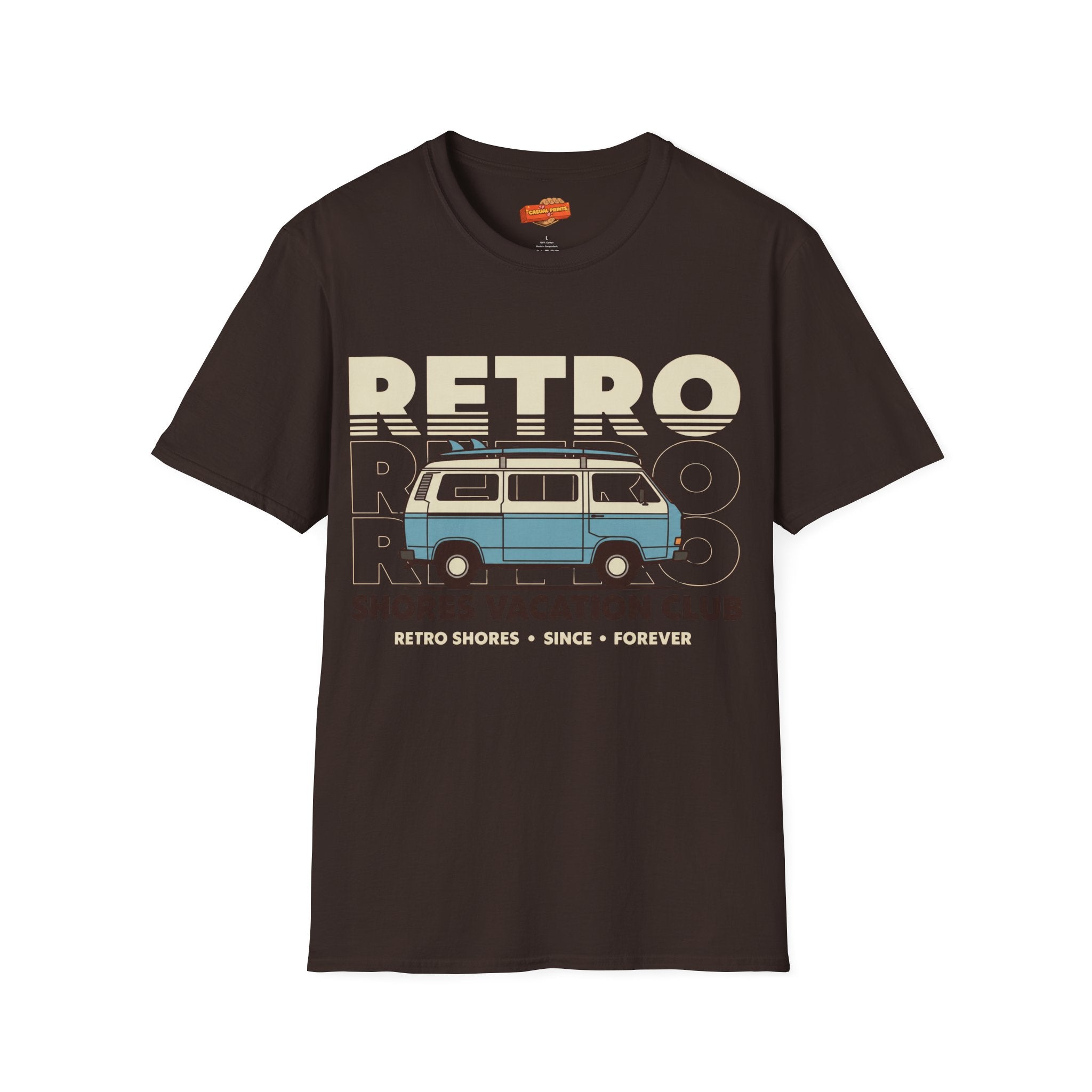 Retro Shores Vacation Club T-Shirt — Vintage Road Trip Van