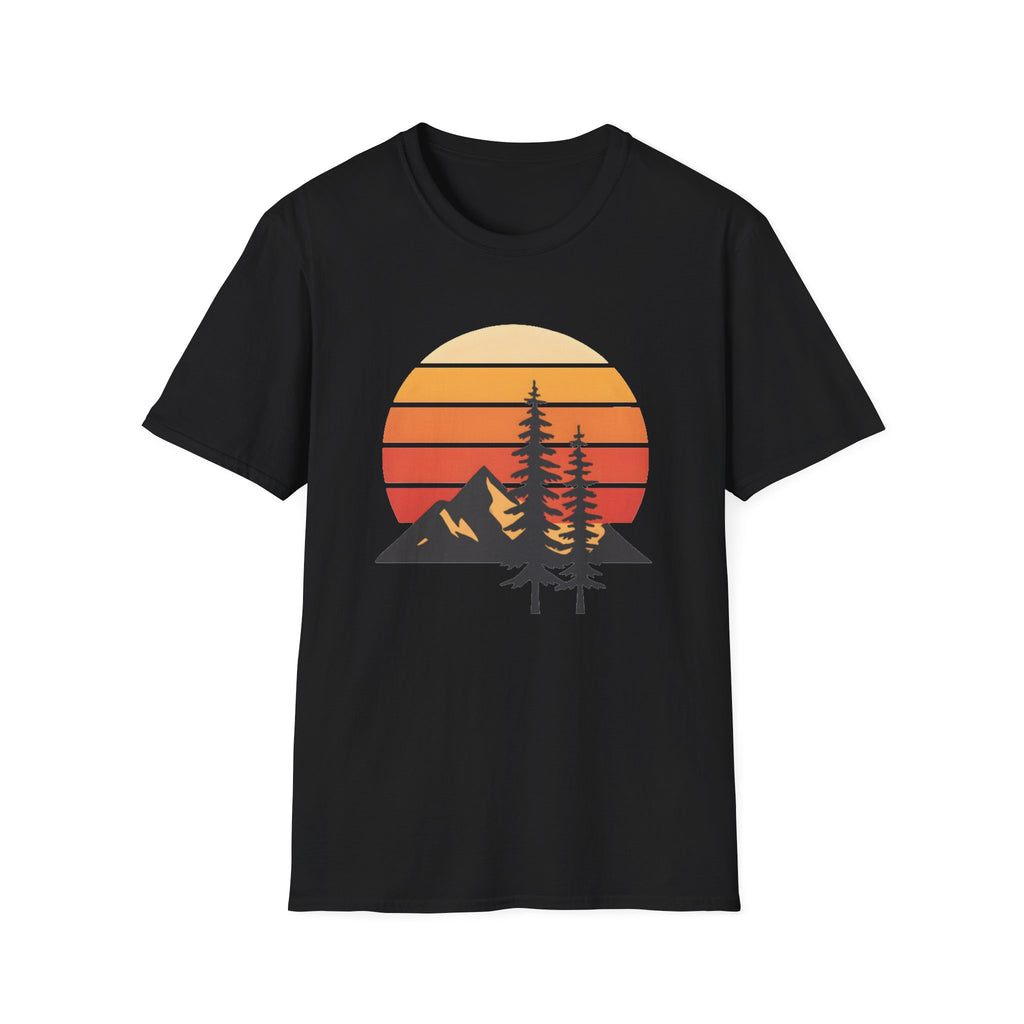 Sunset Mountain T-Shirt — Retro Forest Graphic