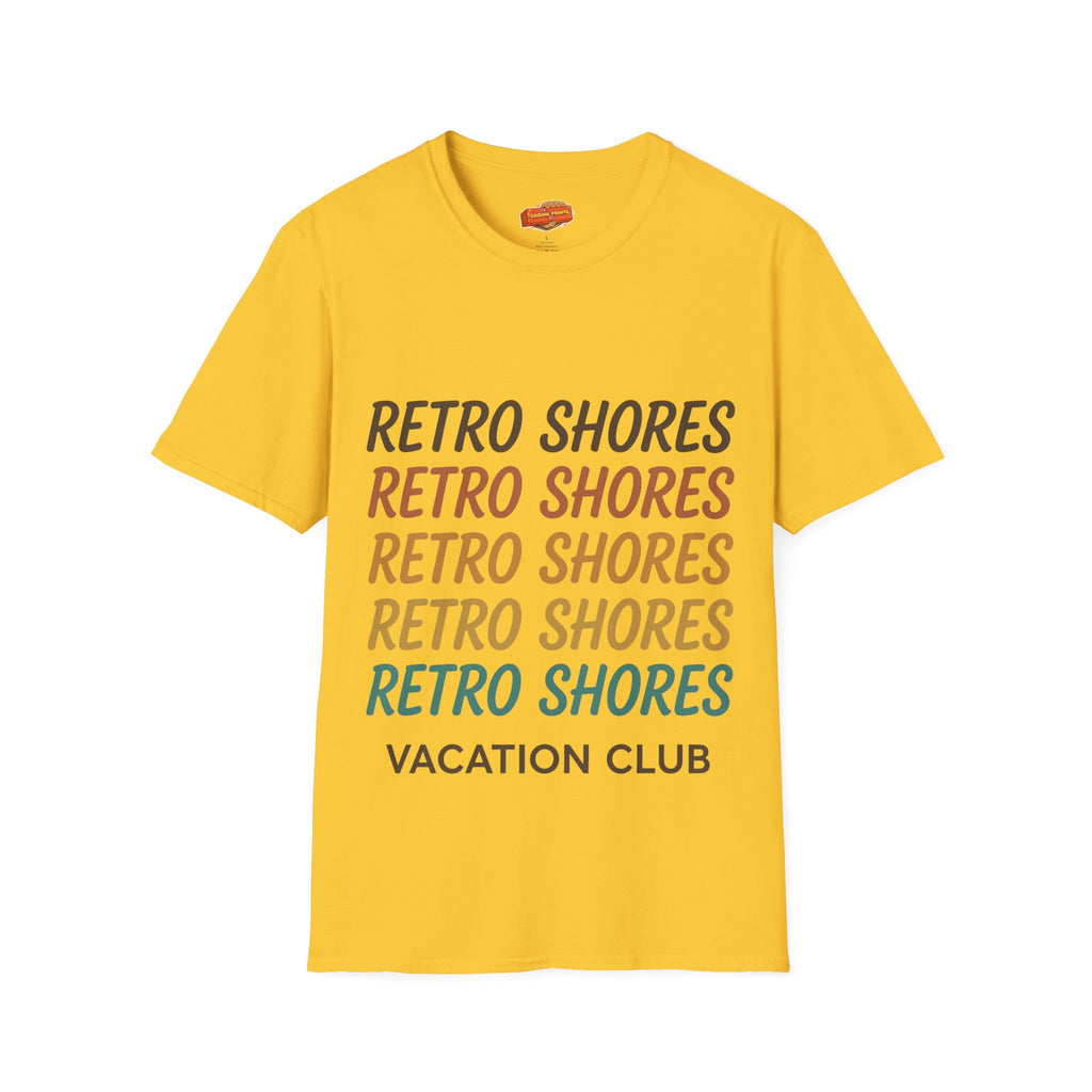 Retro Shores Vacation Club T-Shirt — Vintage Retro Graphic