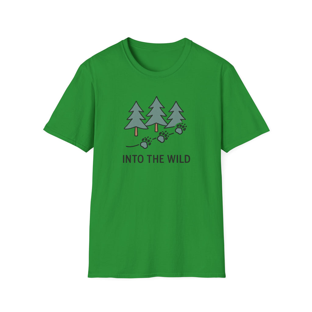 Into The Wild T-Shirt — Pine Trees & Paw Prints Outdoor