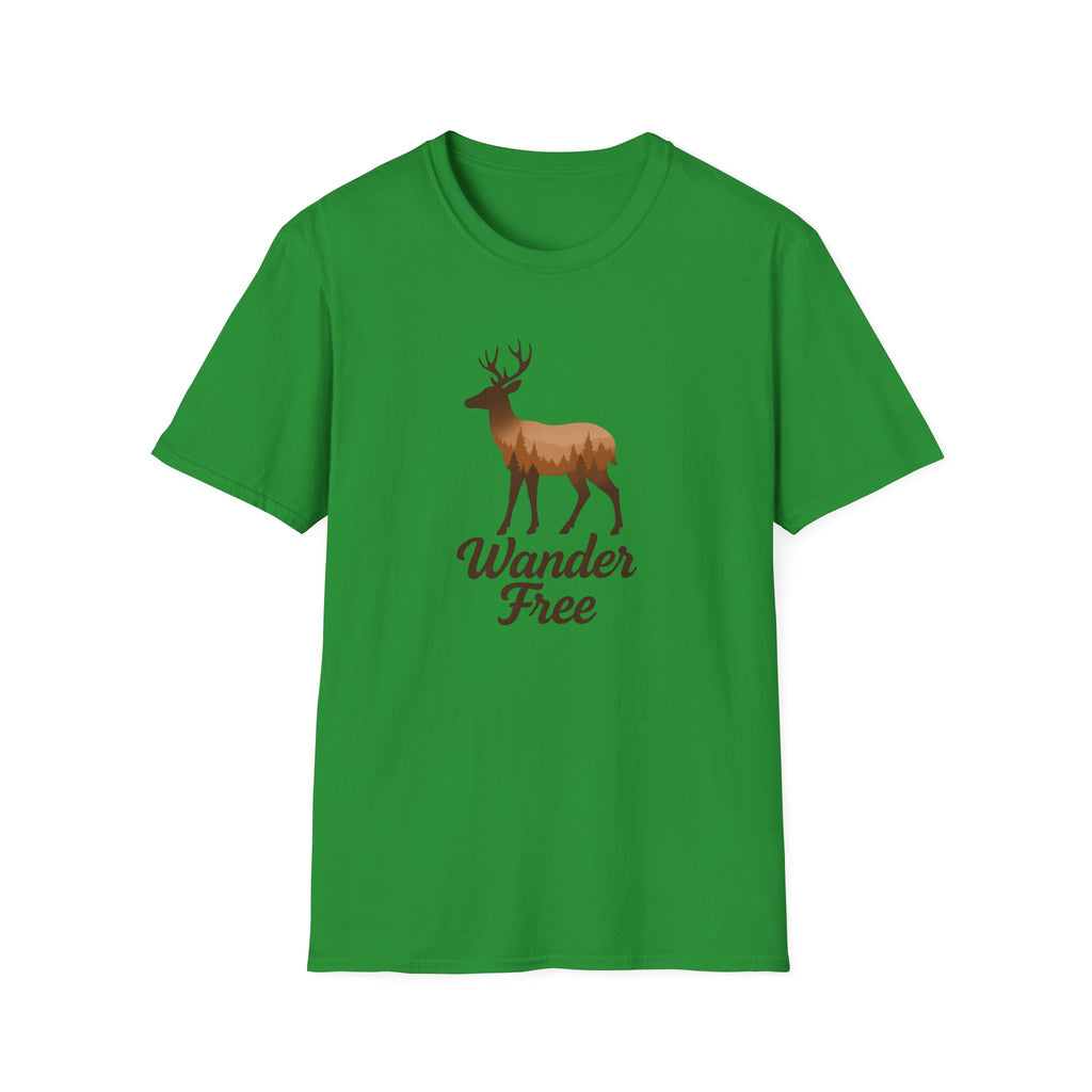 Wander Free Deer T-Shirt — Nature-Inspired Outdoor Graphic