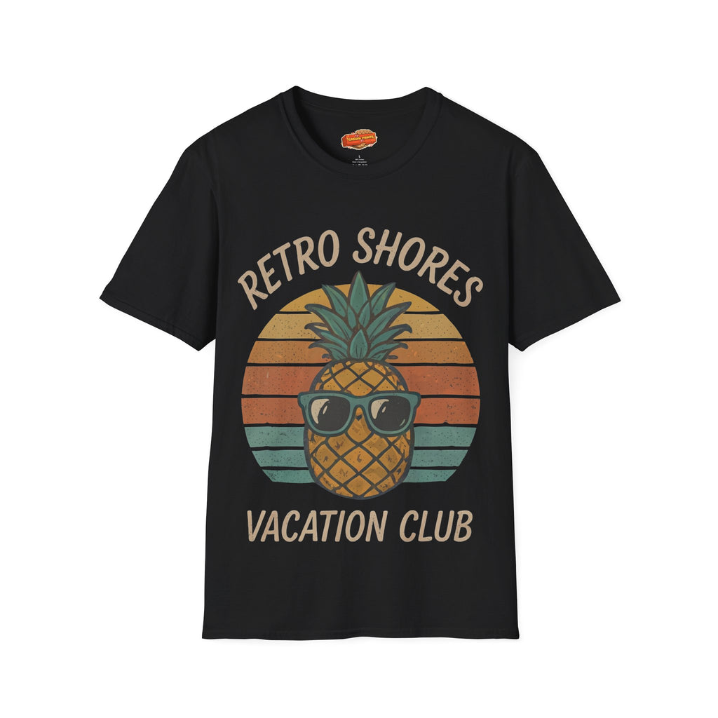 Retro Shores Vacation Club T-Shirt — Vintage Pineapple Beach