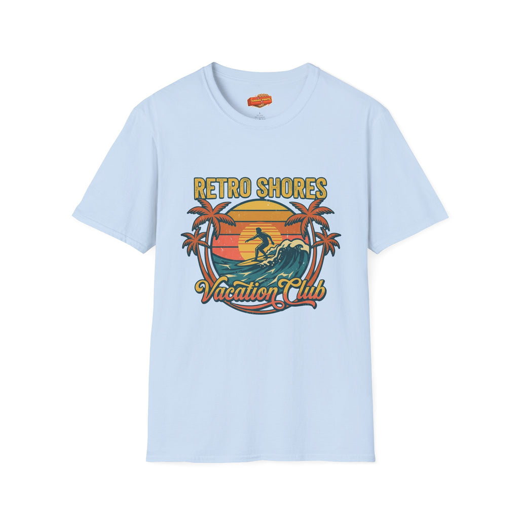 Retro Shores Vacation Club T-Shirt — Vintage Surf Badge