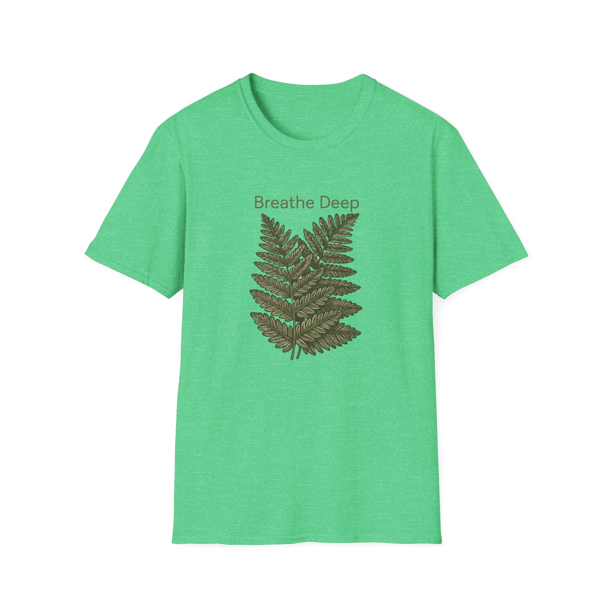 Breathe Deep Fern T-Shirt — Relaxing Botanical Graphic